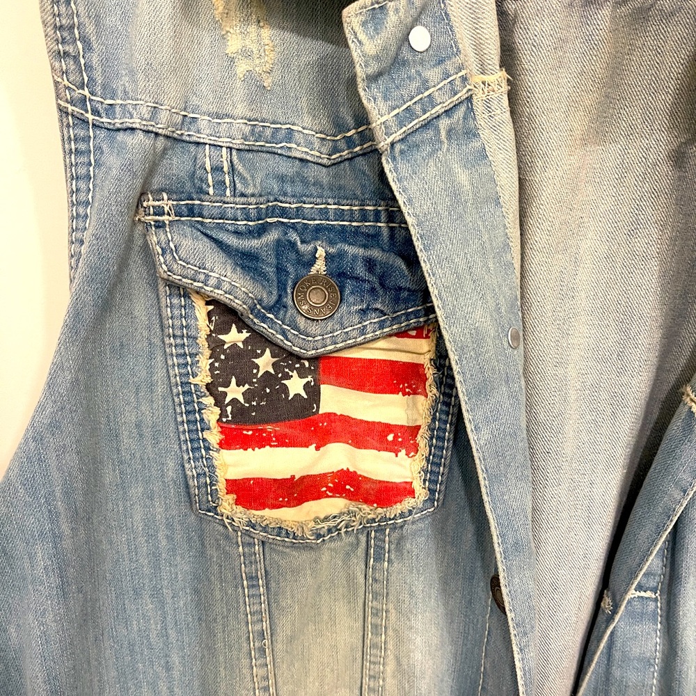 No sleeve Jean jacket